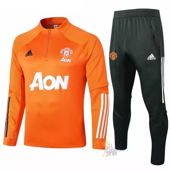 Calcio Maglie Giacca Manchester United 2020 2021 Arancione Nero