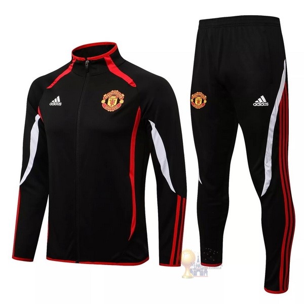 Calcio Maglie Giacca Manchester United 2021 2022 Nero I Rosso Bianco