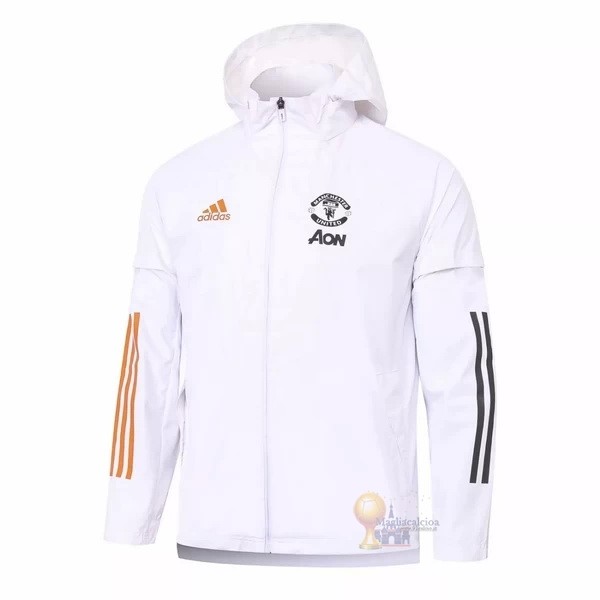 Calcio Maglie Giacca a vento Manchester United 2020 2021 Bianco