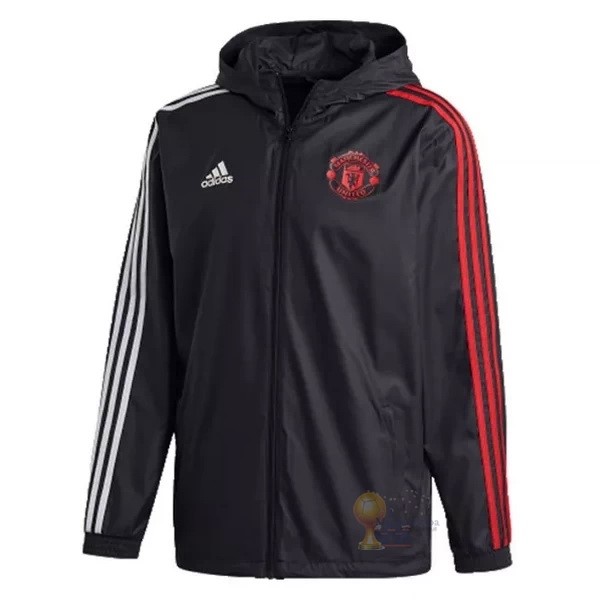 Calcio Maglie Giacca a vento Manchester United 2020 2021 Nero Rosso