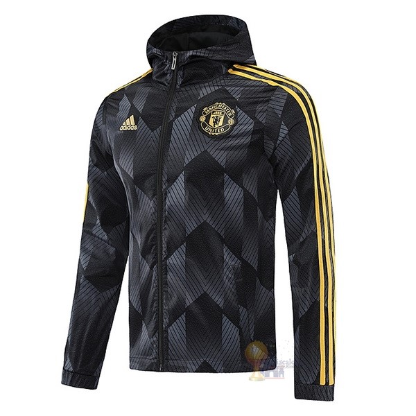 Calcio Maglie Giacca a vento Manchester United 2021 2022 Nero Giallo
