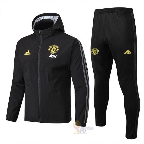 Calcio Maglie Set Completo Giacca a vento Manchester United 2019 2020 Nero