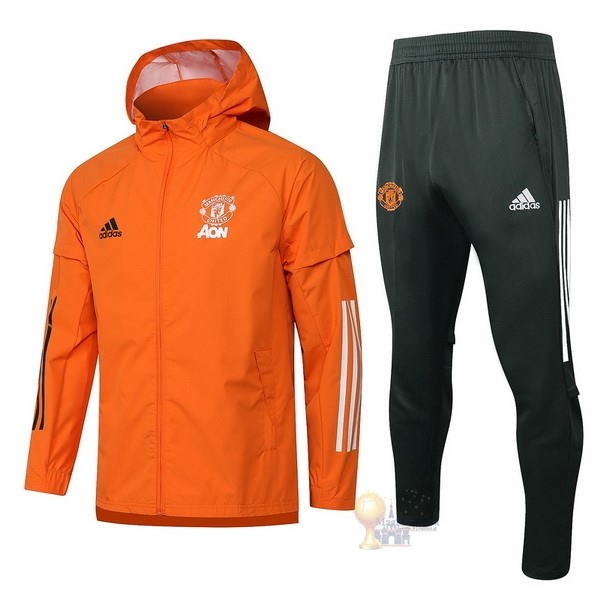 Calcio Maglie Set Completo Giacca a vento Manchester United 2021 2022 Arancione