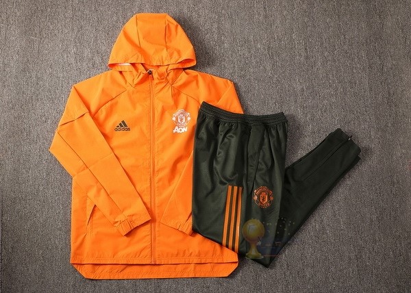 Calcio Maglie Set Completo Giacca a vento Manchester United 2021 2022 Arancione