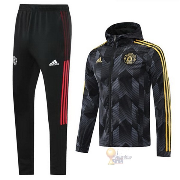 Calcio Maglie Set Completo Giacca a vento Manchester United 2021 2022 Nero