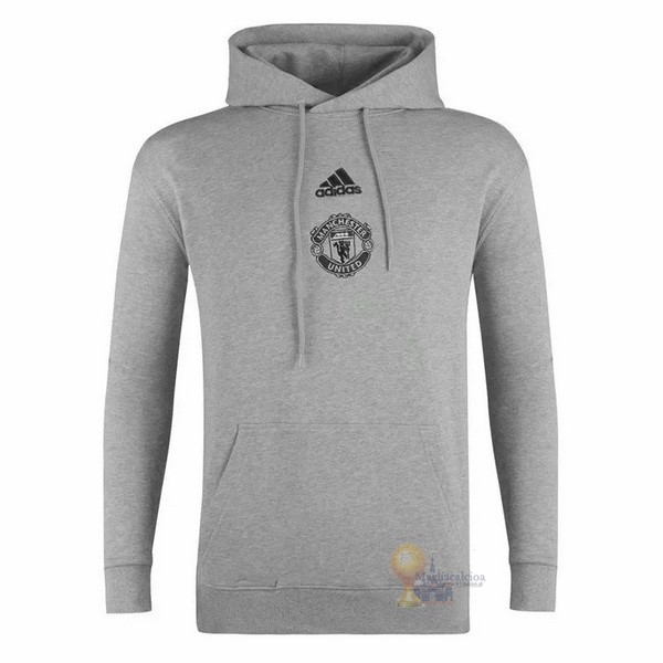 Calcio Maglie Sudaderas Con Capucha Manchester United 2020 2021 Grigio