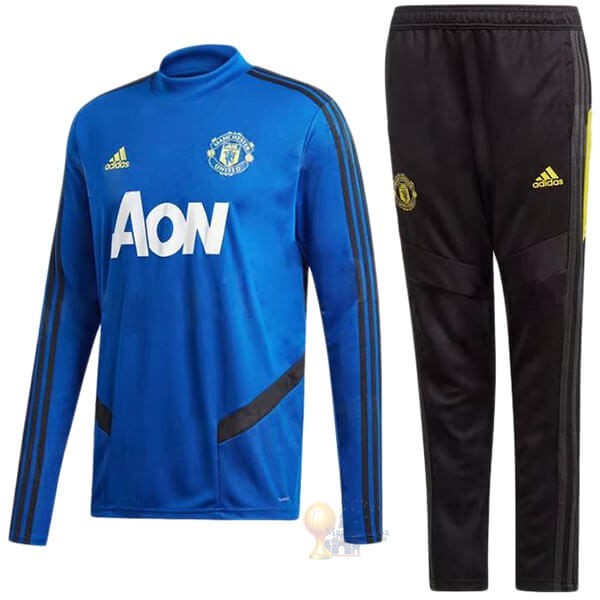 Calcio Maglie Tuta Presentazione Manchester United 2019 2020 Blu Nero