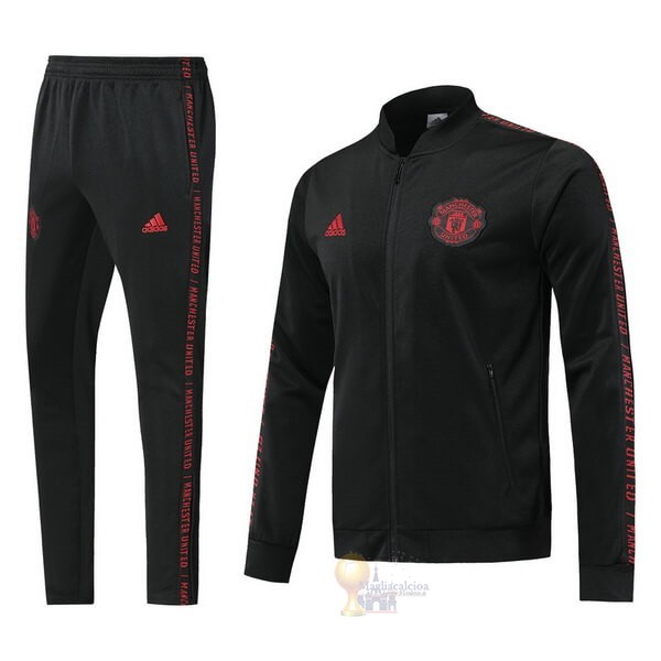 Calcio Maglie Tuta Presentazione Manchester United 2019 2020 Nero Rosso
