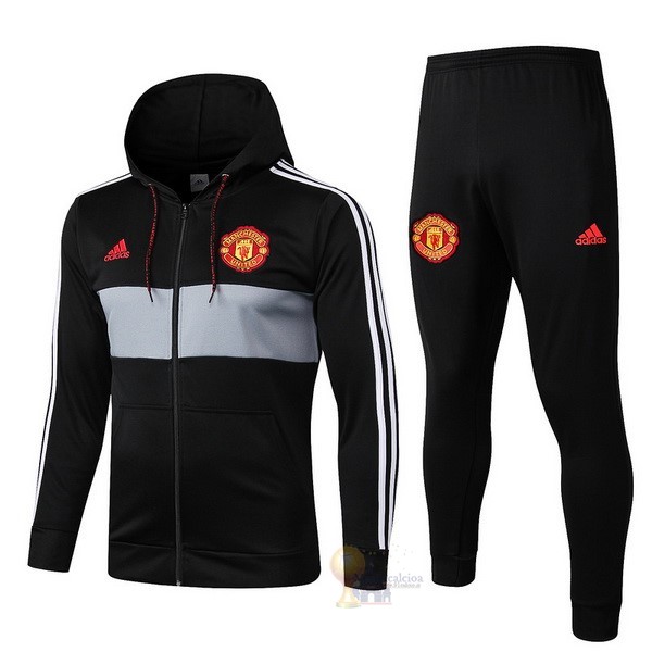 Calcio Maglie Tuta Presentazione Manchester United 2019 2020 Nero Rosso Grigio