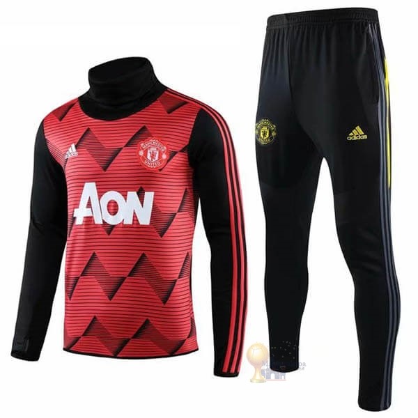 Calcio Maglie Tuta Presentazione Manchester United 2019 2020 Rosso Giallo Nero
