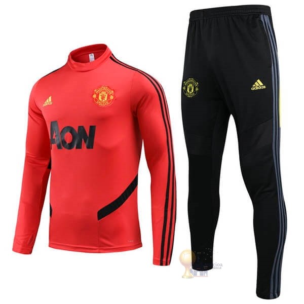 Calcio Maglie Tuta Presentazione Manchester United 2020 2021 Rosso Nero Giallo
