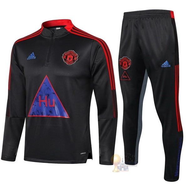 Calcio Maglie Giacca Bambino Manchester United 2020 2021 Nero Blu