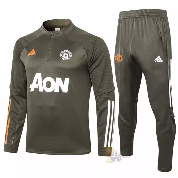 Calcio Maglie Giacca Bambino Manchester United 2020 2021 Verde Navy