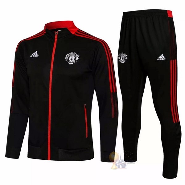 Calcio Maglie Giacca Bambino Manchester United 2021 2022 II Nero Rosso
