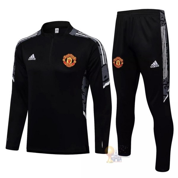 Calcio Maglie Giacca Bambino Manchester United 2021 2022 Nero Grigio