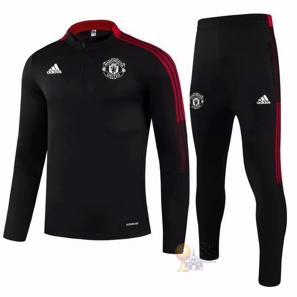 Calcio Maglie Giacca Bambino Manchester United 2021 2022 Nero Rosso