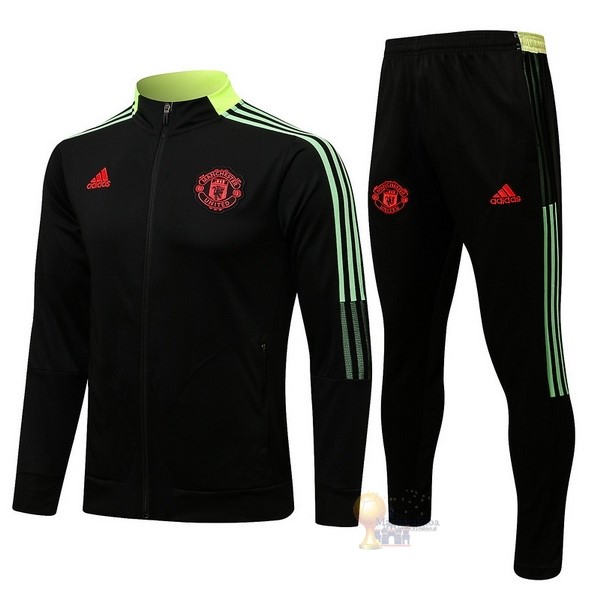 Calcio Maglie Giacca Bambino Manchester United 2021 2022 Nero Verde Rosso