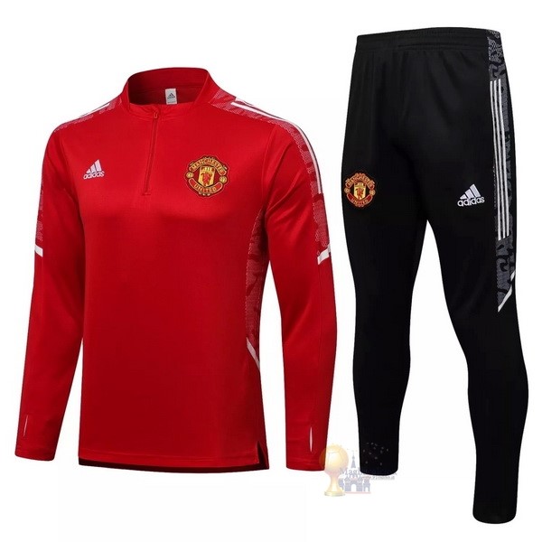 Calcio Maglie Giacca Bambino Manchester United 2021 2022 Rosso Nero