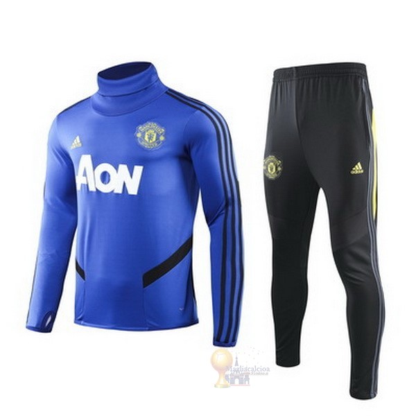 Calcio Maglie Tuta Presentazione Bambino Manchester United 2019 2020 Blu Nero Giallo