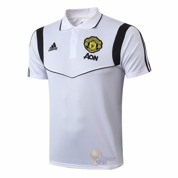 Calcio Maglie Polo Manchester United 2019 2020 Bianco Nero