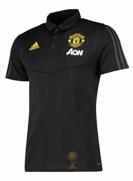 Calcio Maglie Polo Manchester United 2019 2020 Nero Giallo