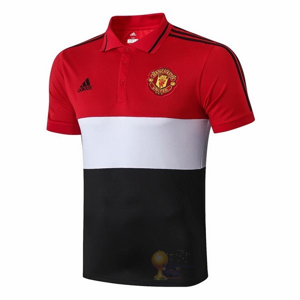Calcio Maglie Polo Manchester United 2019 2020 Rosso Bianco Nero