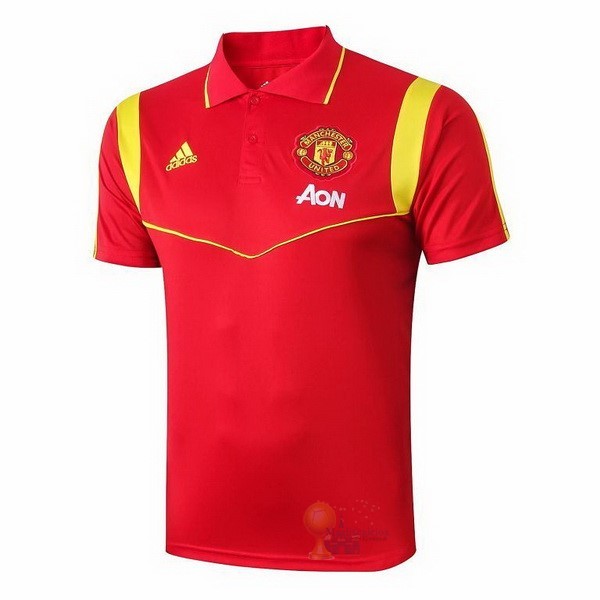 Calcio Maglie Polo Manchester United 2019 2020 Rosso Oro