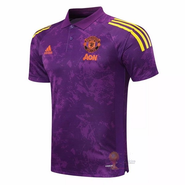 Calcio Maglie Polo Manchester United 2020 2021 Purpureo
