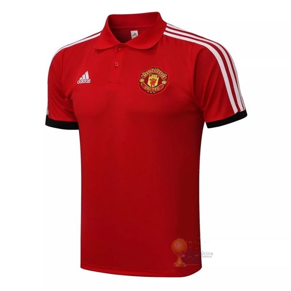 Calcio Maglie Polo Manchester United 2021 2022 Rosso Bianco