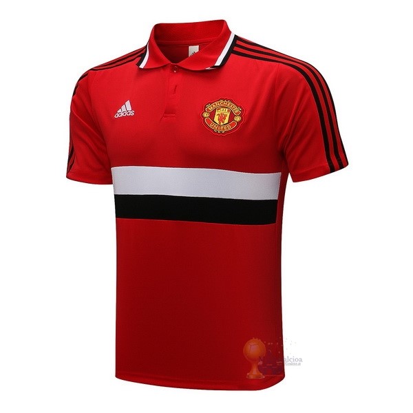 Calcio Maglie Polo Manchester United 2021 2022 Rosso I Bianco Nero