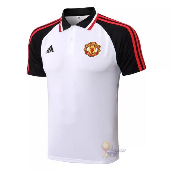 Calcio Maglie Polo Manchester United 2022 2023 Bianco Nero Rosso