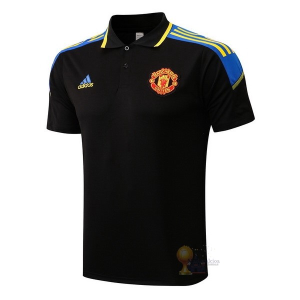 Calcio Maglie Polo Manchester United 2022 2023 Nero Giallo
