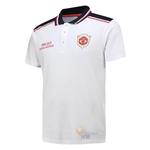 Calcio Maglie Polo Manchester United 20th Bianco