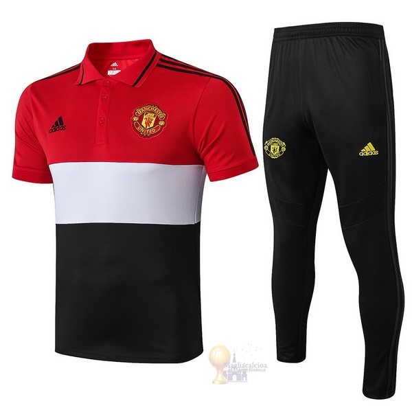Calcio Maglie Set Completo Polo Manchester United 2019 2020 Rosso Bianco Nero