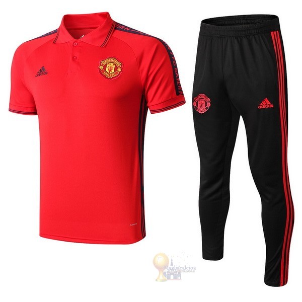 Calcio Maglie Set Completo Polo Manchester United 2019 2020 Rosso Nero
