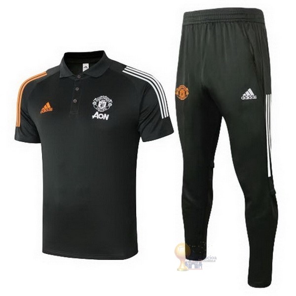 Calcio Maglie Set Completo Polo Manchester United 2020 2021 Nero