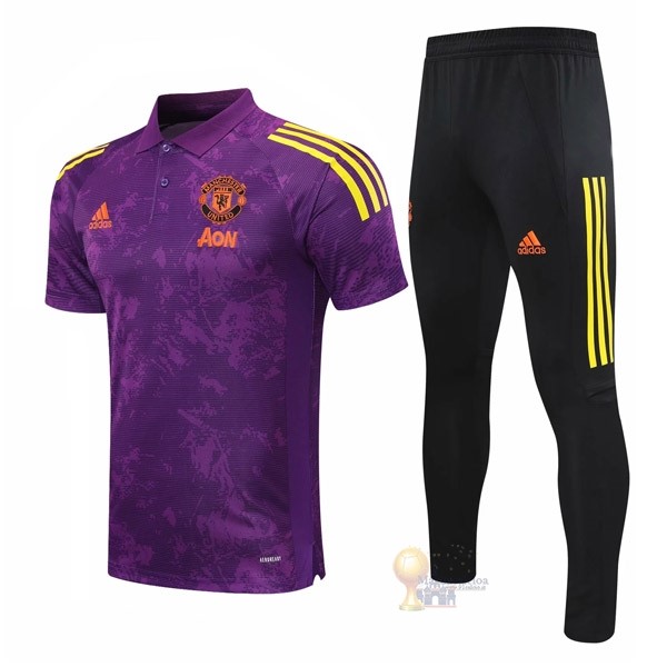 Calcio Maglie Set Completo Polo Manchester United 2020 2021 Purpureo