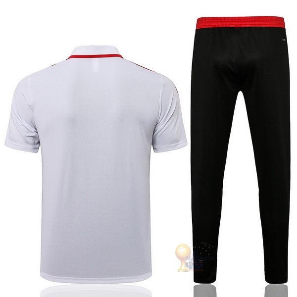Calcio Maglie Set Completo Polo Manchester United 2021 2022 Bianco I Nero