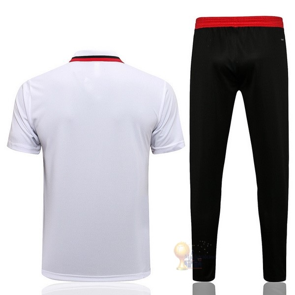 Calcio Maglie Set Completo Polo Manchester United 2021 2022 Bianco Nero Rosso