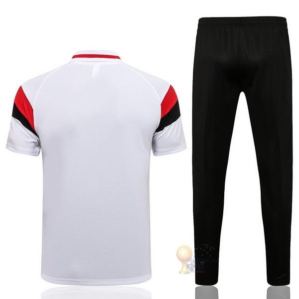 Calcio Maglie Set Completo Polo Manchester United 2021 2022 Bianco Rosso Nero