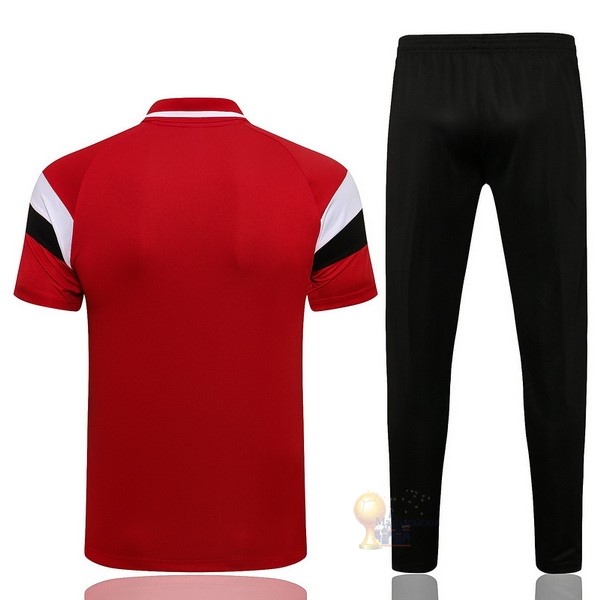 Calcio Maglie Set Completo Polo Manchester United 2021 2022 Rosso Nero