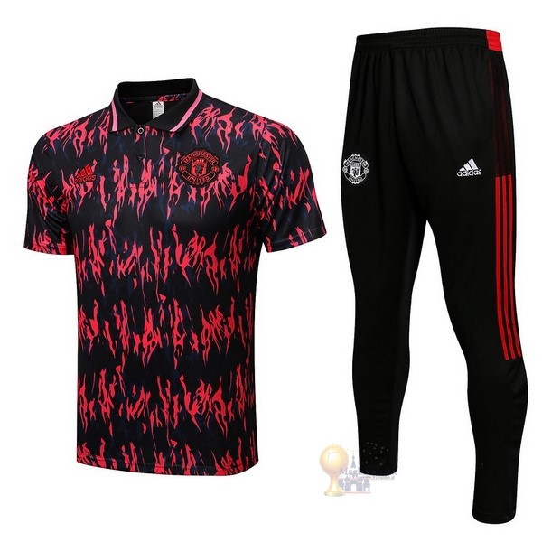 Calcio Maglie Set Completo Polo Manchester United 2022 2023 Rosso I Nero