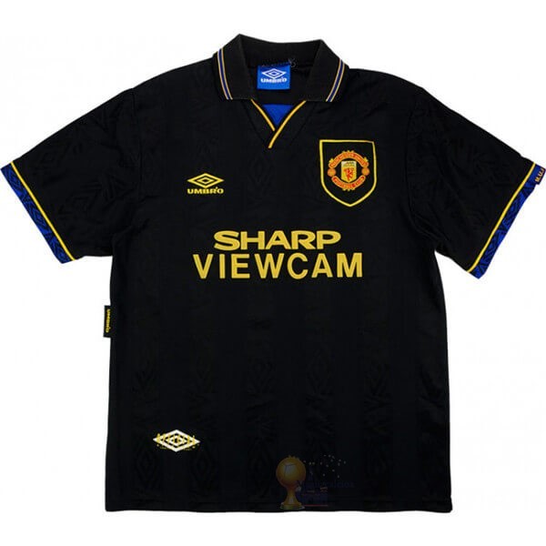 Calcio Maglie Away Maglia Manchester United Retro 1994 Nero