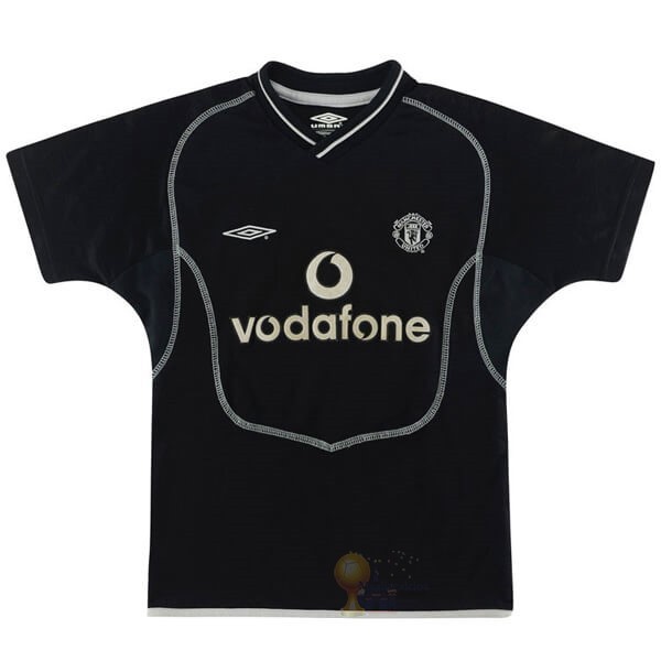 Calcio Maglie Away Maglia Manchester United Retro 2000 2002 Nero
