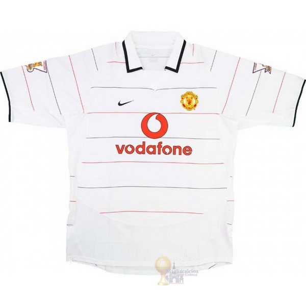 Calcio Maglie Away Maglia Manchester United Retro 2003 2005 Bianco