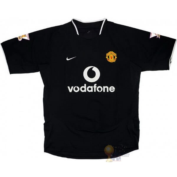 Calcio Maglie Away Maglia Manchester United Retro 2003 2005 Nero