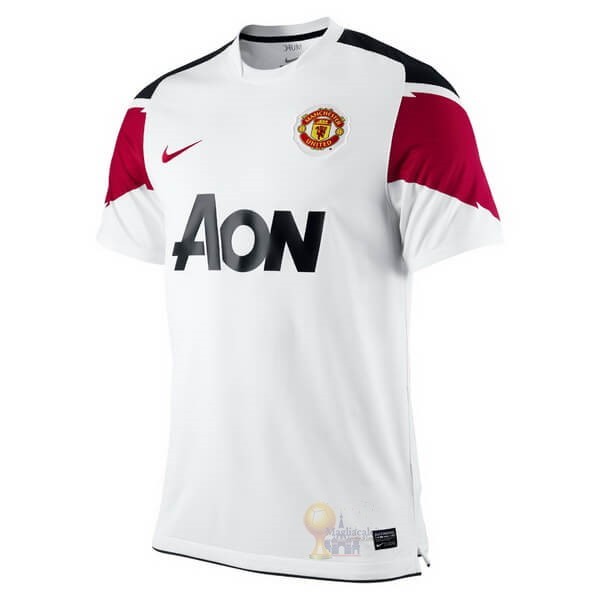 Calcio Maglie Away Maglia Manchester United Retro 2010 2011 Bianco