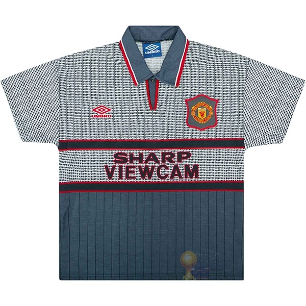 Calcio Maglie Away Maglia Manchester United Stile rétro 1995 1996 Grigio