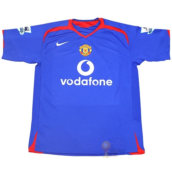 Calcio Maglie Away Maglia Manchester United Stile rétro 2005 2006 Blu