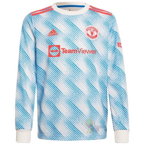 Calcio Maglie Away Manica lunga Manchester United 2021 2022 Blu